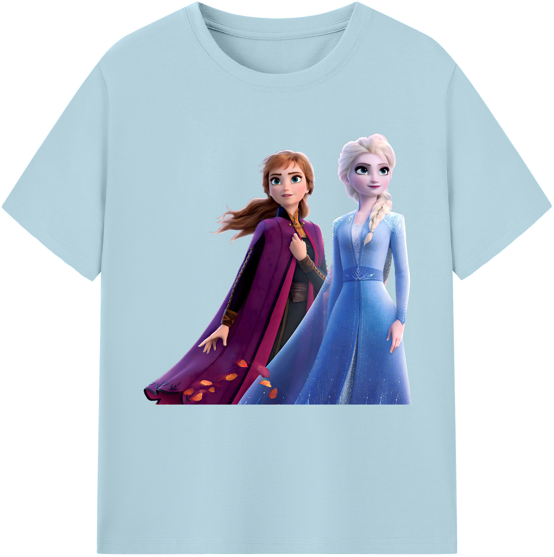 （画像用） アナと雪の女王 アンナ エルサ Frozen Anna Elsa 綿100％半袖Tシャツ（フロントプリント）